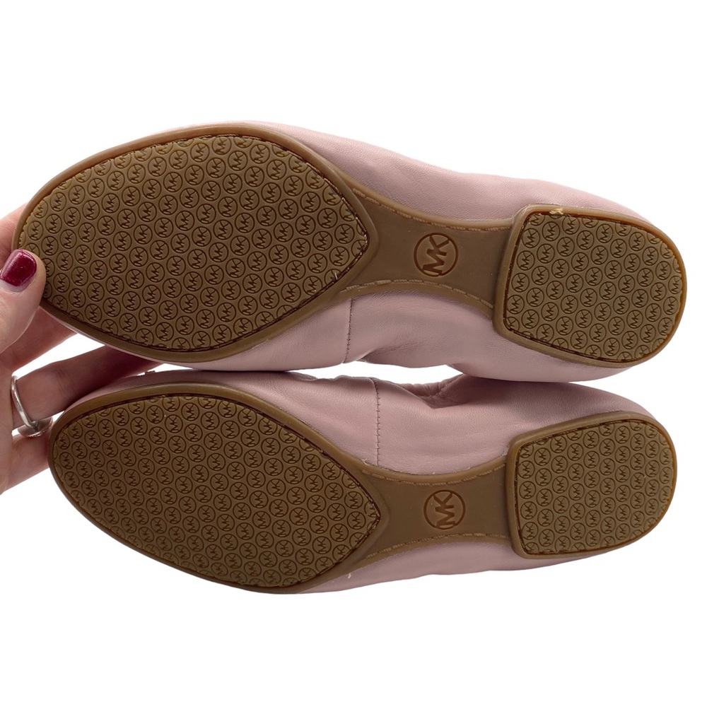 Michael Kors Women's Flats Juliette Pink Leather Ballet Slip On Designer NEW - Picture 9 of 11